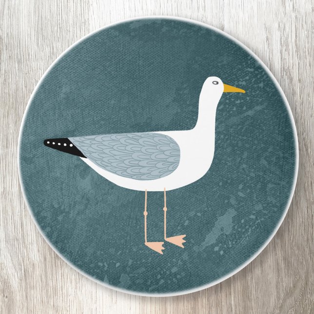 Bouton De Porte En Céramique Oiseau de rivage marin (Sassy seagull nautical ceramic door knob)
