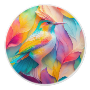 Bouton De Porte En Céramique Oiseau en soie de fantaisie
