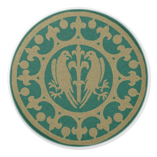 Bouton De Porte En Céramique Oiseaux médiévaux