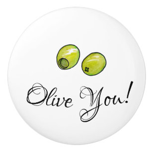 Bouton De Porte En Céramique Olive