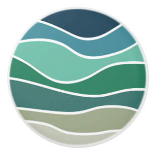 Bouton De Porte En Céramique Ondes océaniques colorées