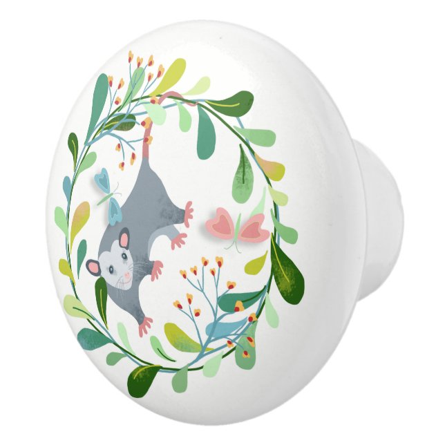 Bouton De Porte En Céramique Opossum Ceramic Pull (Droite)