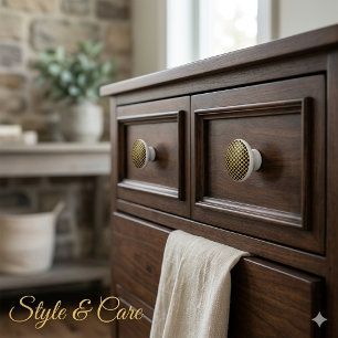 Bouton De Porte En Céramique Or fin métallisé avec style hexagonal à points noi