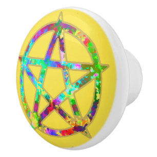 Bouton De Porte En Céramique Or païen