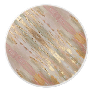 Bouton De Porte En Céramique Or rose perlé