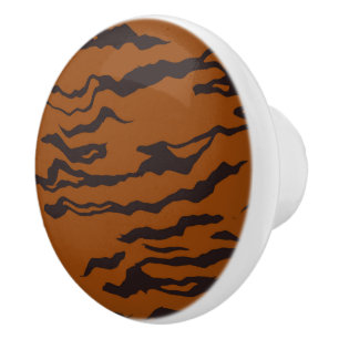 Bouton De Porte En Céramique Orange et Brown Abstrait