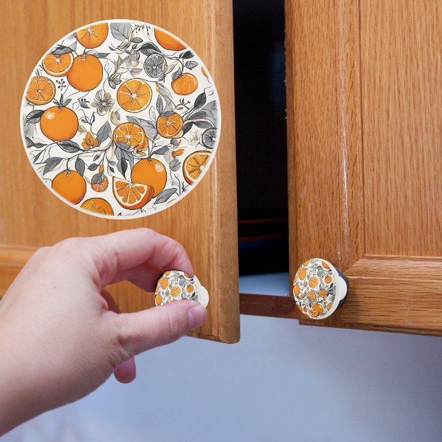 Bouton De Porte En Céramique Oranges (Créateur téléchargé)
