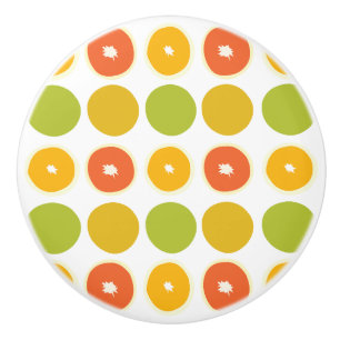 Bouton De Porte En Céramique Oranges Agrumes Alimentation Motif