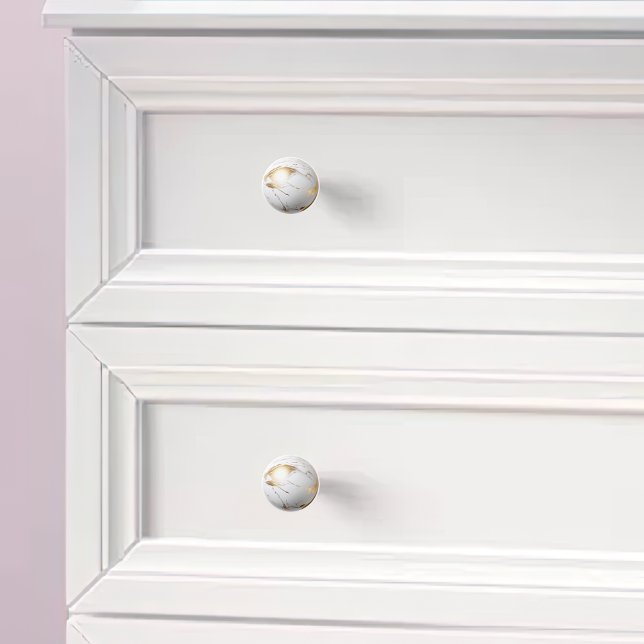 Bouton De Porte En Céramique Orb Marbre blanc or (Créateur téléchargé)