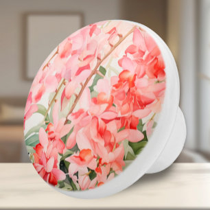 Bouton De Porte En Céramique Orchidées vintages florales hawaïennes en cascade