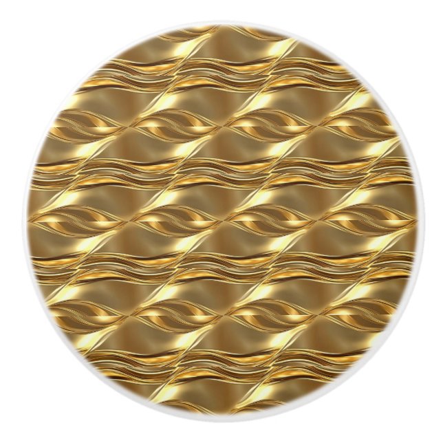 Bouton De Porte En Céramique Ornamental gold pattern (Devant)