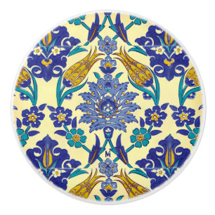 Bouton De Porte En Céramique Ornement en céramique de cru de style d'Azulejo d
