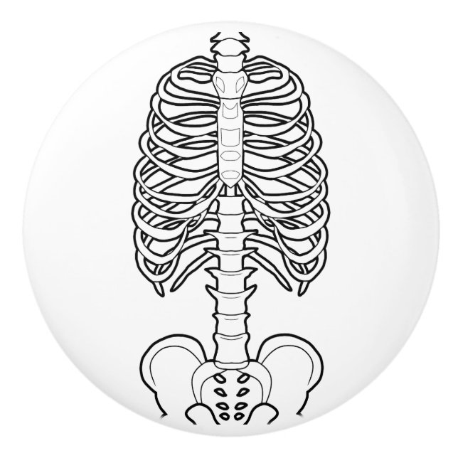 Bouton De Porte En Céramique Os effrayant Halloween (Devant)