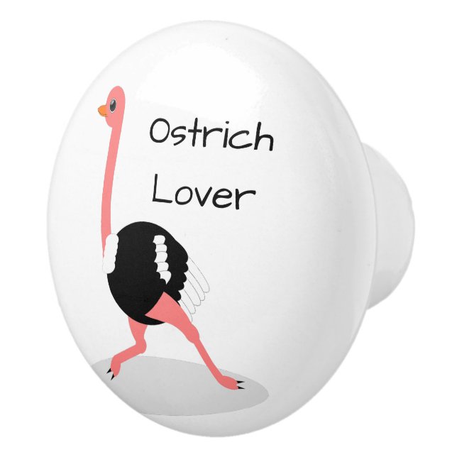 Bouton De Porte En Céramique Ostrich Design Personalised (Droite)