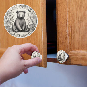 Bouton De Porte En Céramique Ours Caprice