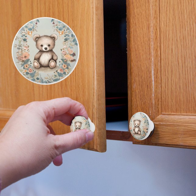 Bouton De Porte En Céramique Ours en peluche (Créateur téléchargé)