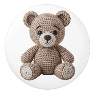 Bouton De Porte En Céramique Ours en peluche au crochet