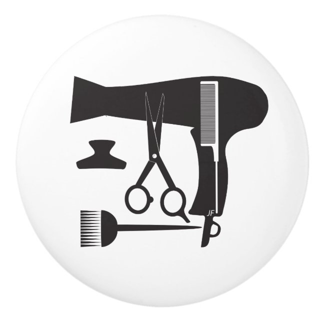 Bouton De Porte En Céramique Outils de coiffures (Devant)
