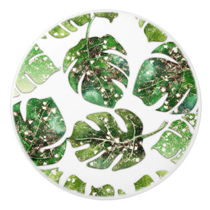 Bouton De Porte En Céramique Paillettes dorées scintillement glamour feuilles t