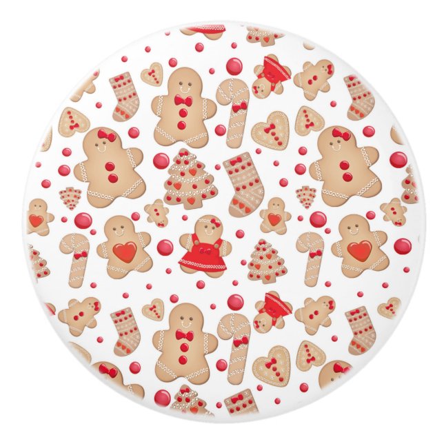 Bouton De Porte En Céramique Pain d'épice Homme Baked Cookies rustique Whimsica (Devant)