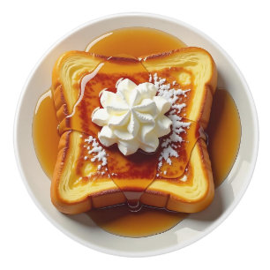 Bouton De Porte En Céramique Pain perdu, sirop et crème fouettée