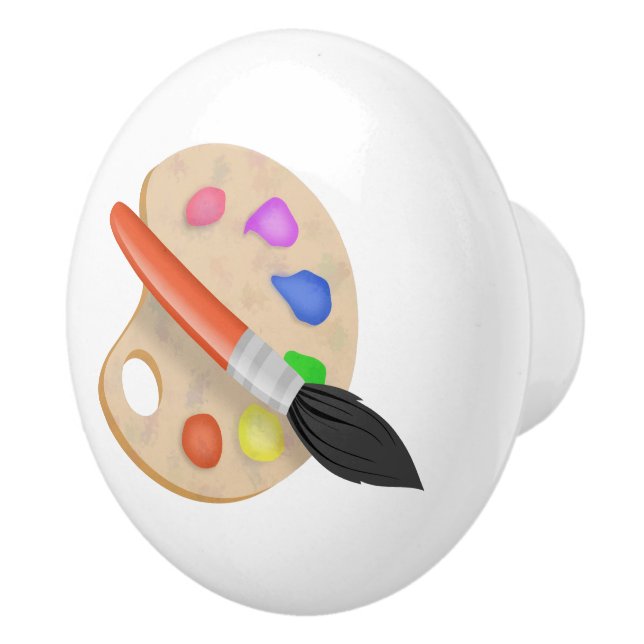 Bouton De Porte En Céramique Palette Artiste (Droite)