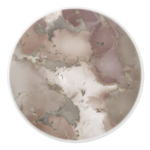 Bouton De Porte En Céramique Palette de taupe encre et or abstrait