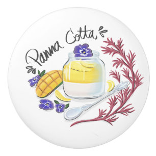 Bouton De Porte En Céramique Panna Cotta Violet Mangue