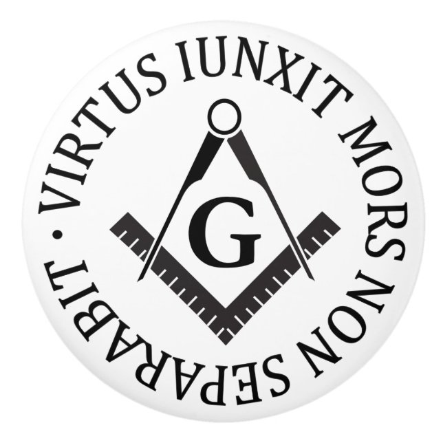 Bouton De Porte En Céramique Panneau franc-maçonnerie (Devant)