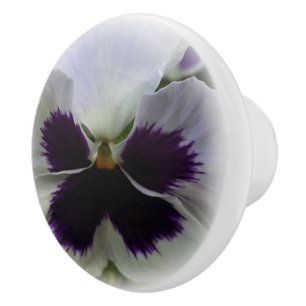 Bouton De Porte En Céramique Pansement pourpre et blanc