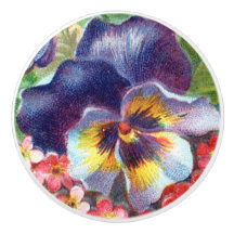 Pansy Flower Knob Pull