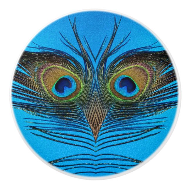 Bouton De Porte En Céramique Paon (Devant)