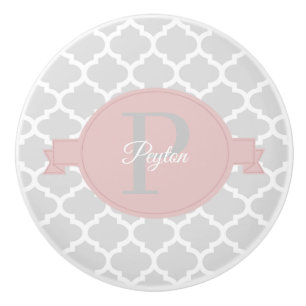 Bouton De Porte En Céramique Papier Quatrefoil Rose Ceramic Personnalisé Knob