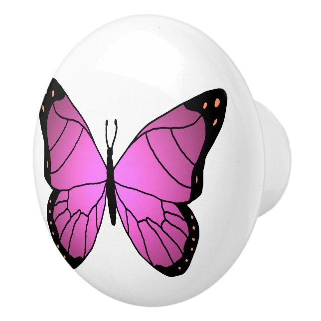 Bouton De Porte En Céramique Papillon (Droite)