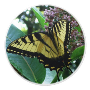 Bouton De Porte En Céramique Papillon Swallowtail I sur Asclépiade à Shenandoah