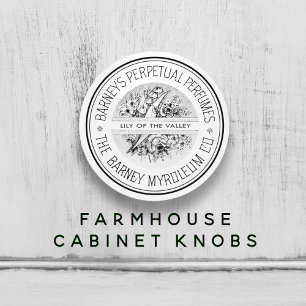 Bouton De Porte En Céramique Parfum Ephémère Vintage noire et blanche