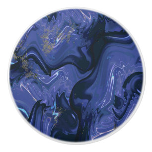 Bouton De Porte En Céramique Parties scintillant bleue Galaxy Swirl Abstrait Mo
