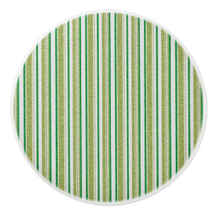Bouton De Porte En Céramique Parties scintillant Green Stripes