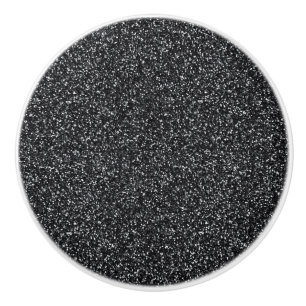Bouton De Porte En Céramique Parties scintillant noire