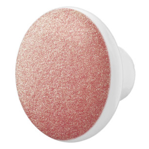 Bouton De Porte En Céramique Parties scintillant or rose