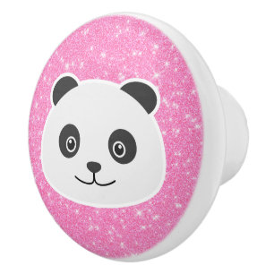 Bouton De Porte En Céramique Parties scintillant Panda