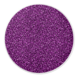 Bouton De Porte En Céramique Parties scintillant violette de minuit