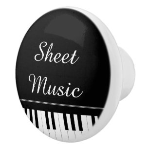 Bouton De Porte En Céramique Partition musicale étiquetée Grand Piano pour note