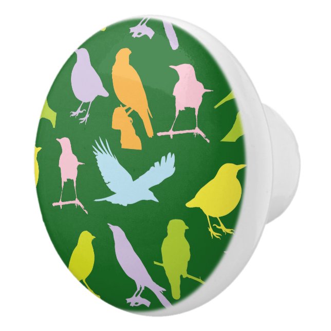 Bouton De Porte En Céramique Pastel Coloured Variété d'oiseaux Motif (Droite)