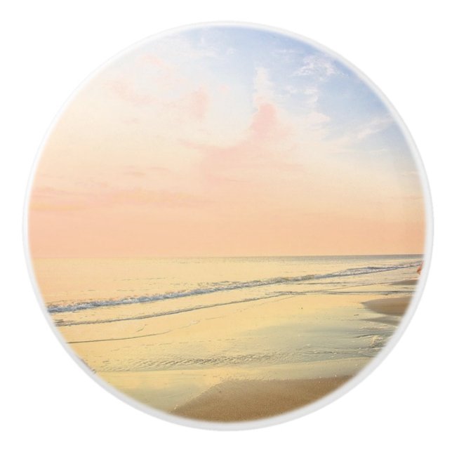 Bouton De Porte En Céramique Pastel Colours Sandy Beach Tranquille Knoc (Devant)