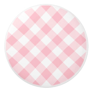 Bouton De Porte En Céramique Pastel Pink En vichy