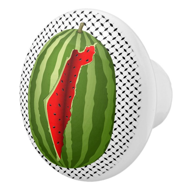 Bouton De Porte En Céramique Pastèque Palestine - Slice (Droite)
