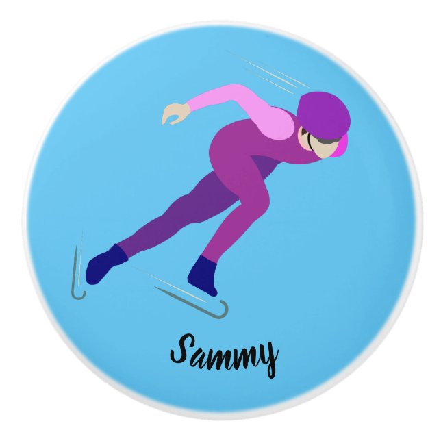 Bouton De Porte En Céramique Patinage de vitesse (Devant)