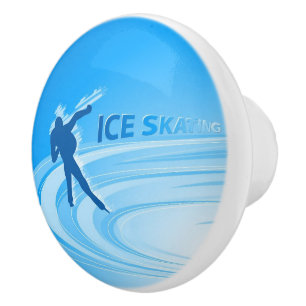 Bouton De Porte En Céramique Patinage sur glace