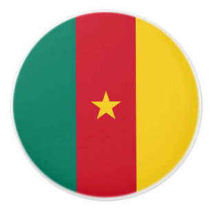 Bouton De Porte En Céramique Patriotic Cameroon